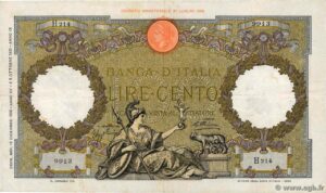 Moneta da 100 Lire del 1955 con figura di Minerva e scritta "prova" in evidenza.